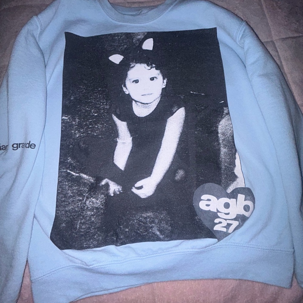 Ariana Grande Light Blue Crewneck Limited Edition 27th Birthday Merch - Picture 2 of 3